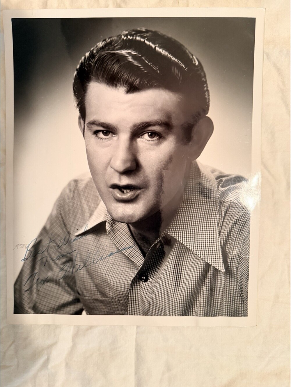 Tex Williams Signed Vintage 8x10 Photo Autograph Western Swing Merge Studios LA⁠